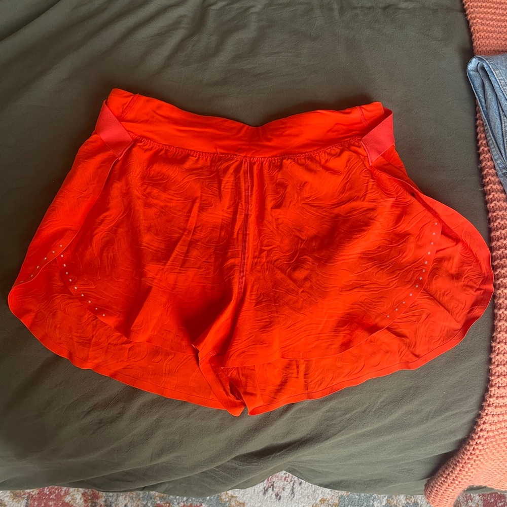 Lululemon fast and free short in solar orange